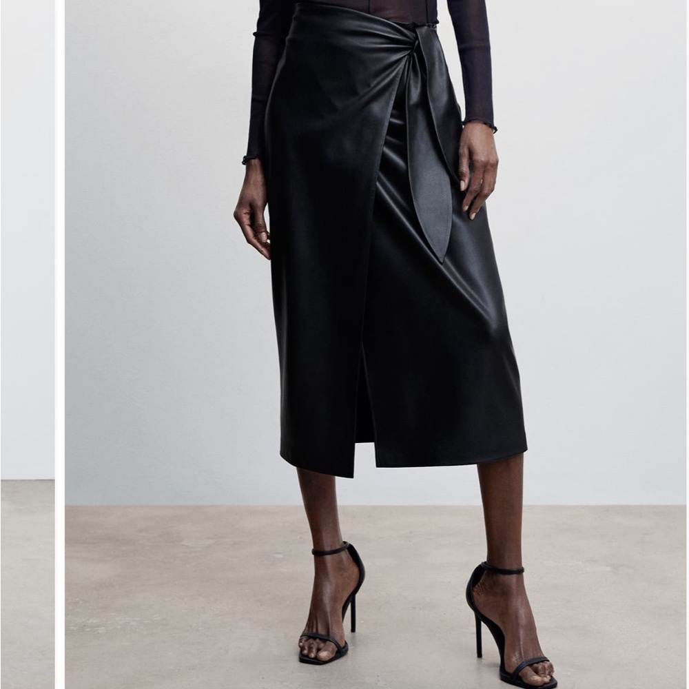Mango Faux Leather Skirt